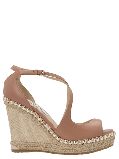 Jimmy Choo 120mm Dakota Leather Espadrille Wedges In Ballerina Rosa ModeSens
