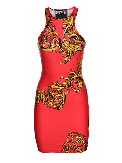 Shop Versace Jeans Couture Dress Lycra Print In G53