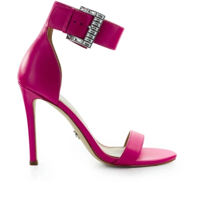 Shop Michael Kors Giselle Cyclamen Heeled Sandal In Berry