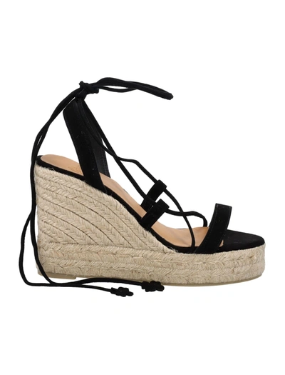 Shop Castaã±er Berta Wedge Sandals In Black