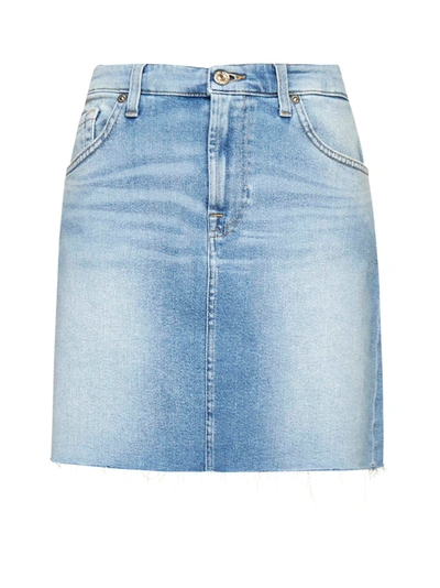 Shop 7 For All Mankind Skirt In Light Blue