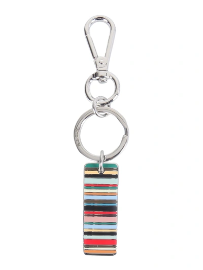 Shop Paul Smith Key Ring With Striped Tag In Multicolor