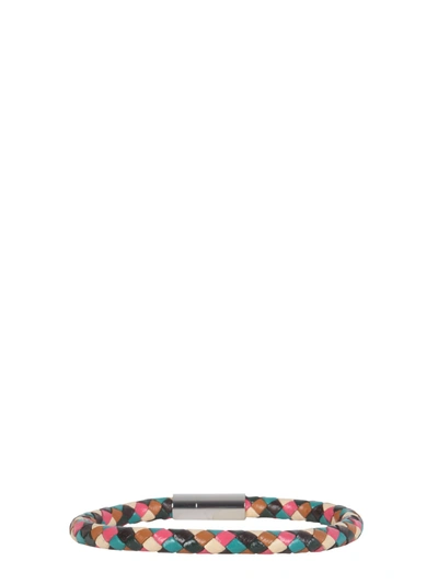 Shop Paul Smith Braided Bracelet In Multicolor