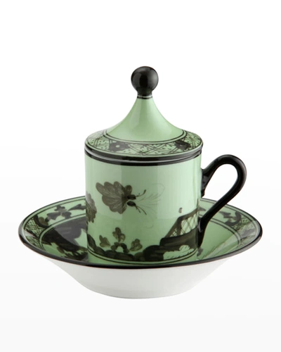 Shop Ginori Empire-style Coffee Cups & Saucers, Set Of 2 - Green