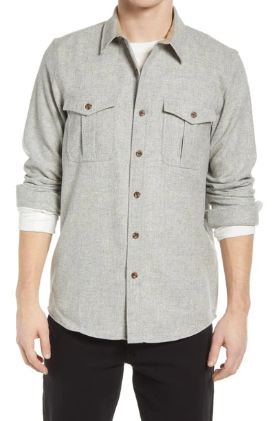 Shop Pendleton Scout Heathered Wool Button-up Shirt In Dark Natural