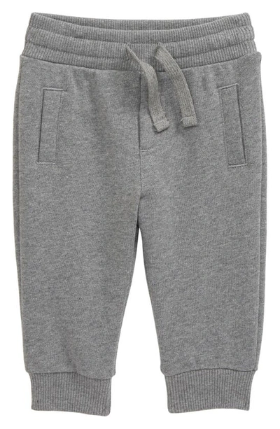 Shop Dolce & Gabbana Kids' Logo Plaque Cotton Joggers In Gray Melange