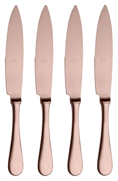 Shop Mepra American 4-piece Steak Knife Set In Rose Gold