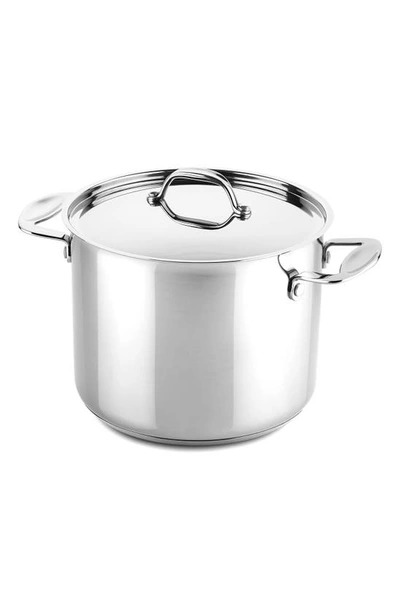 Shop Mepra Glamour Stone 8.5-inch Lidded Deep Pot In Stainless Steel