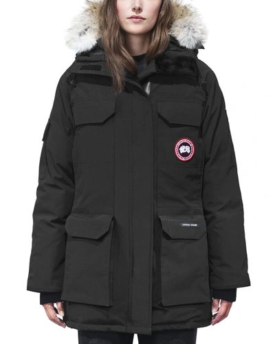 Shop Canada Goose Expedition Multi-pocket Parka Coat W/ Fur Hood In Red