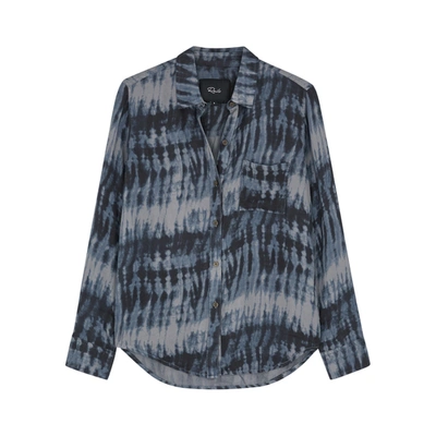 Shop Rails Hunter Tie-dyed Rayon Shirt In Blue