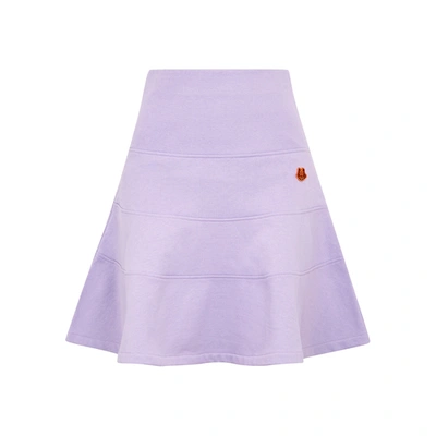 Shop Kenzo Lilac Flared Cotton Mini Skirt