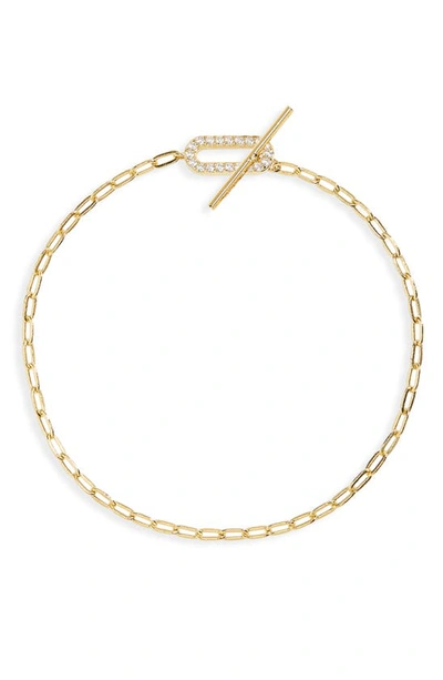 Shop Shashi Pavé Toggle Link Bracelet In Gold