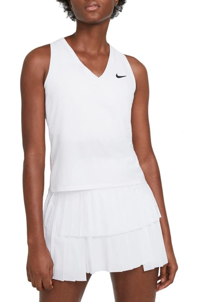 Shop Nike Court Victory Dri-fit Tennis Tank In White/ Black