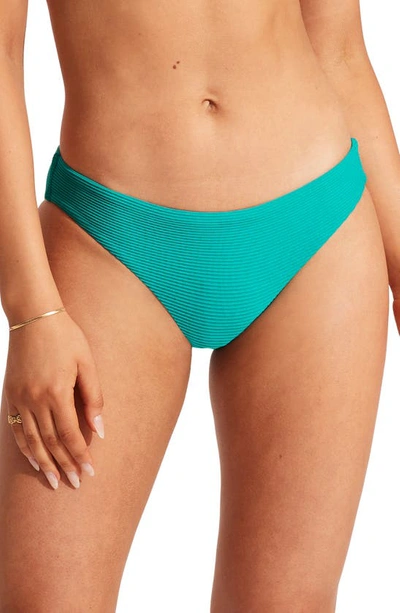 Shop Seafolly Essentials Hipster Bikini Bottoms In Tropical