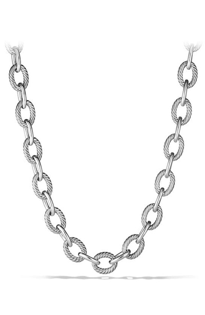 Shop David Yurman 'oval' Extra-large Link Necklace In Silver