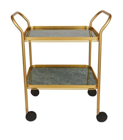 Shop Kaymet Marble Two-tiered Trolley In Green
