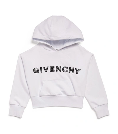 Shop Givenchy Kids Logo Cropped Hoodie (4-14 Years) In White