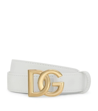 Shop Dolce & Gabbana Leather Crossover Logo Belt In Multi