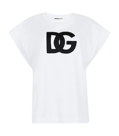 Shop Dolce & Gabbana Logo Cap-sleeved T-shirt In Multi