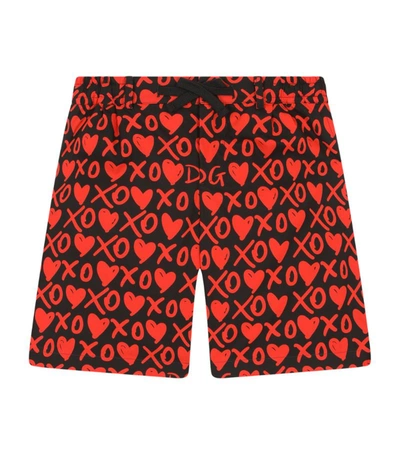 Shop Dolce & Gabbana Kids Cotton Xo-print Shorts (8-12 Years) In Multi