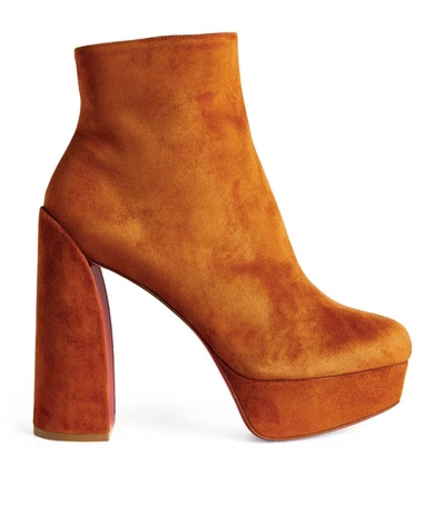 Shop Christian Louboutin Movida Suede Boots 130 In Brown