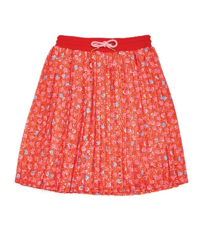 Shop The Marc Jacobs Hearts Print Pleated Skirt (4-14 Years) In Orange