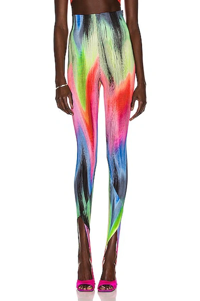 Attico Jamie Spectrum Printed Stirrup Pants In Multi