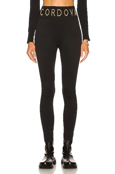 Cordova Signature Ribbed Intarsia Stretch-knit Leggings In Onyx