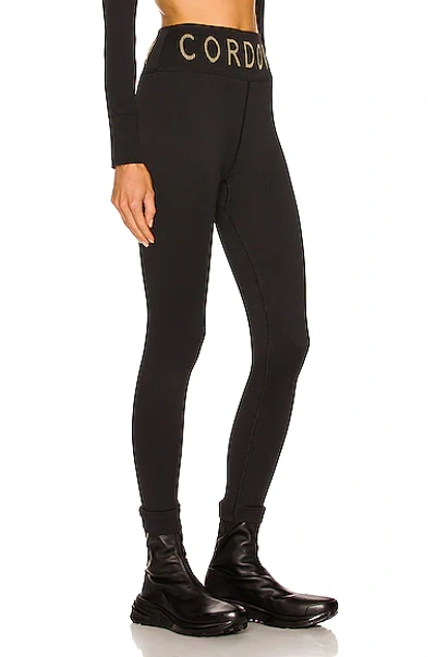 Cordova Signature Ribbed Intarsia Stretch-knit Leggings In Onyx