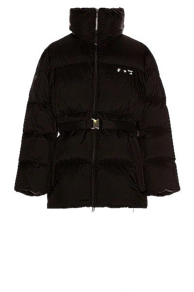 Shop Off-white Tuck Detail Puffer In Black
