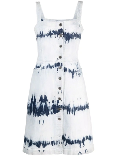 Shop Stella Mccartney Tie-dye Cotton Dress In Blue