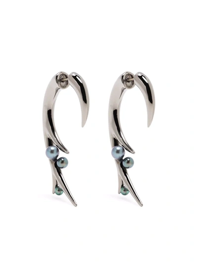Shaun Leane Large Hook Black Pearl Earrings In Black