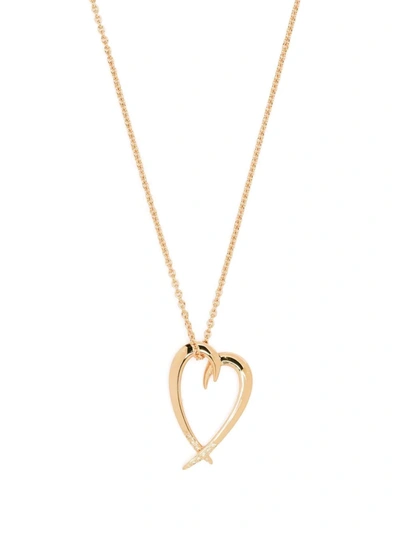 Shop Shaun Leane Hook Heart Diamond Pendant Necklace In Gold