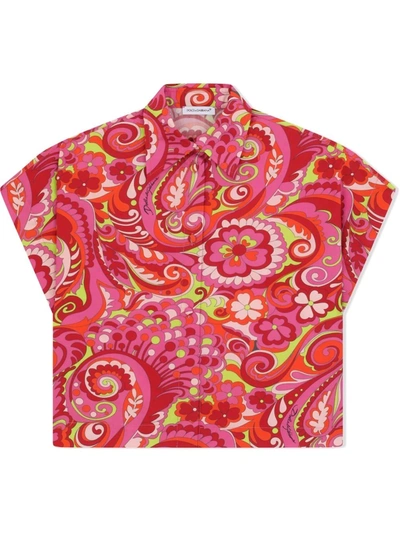 Shop Dolce & Gabbana Floral Paisley Print Shirt In Pink