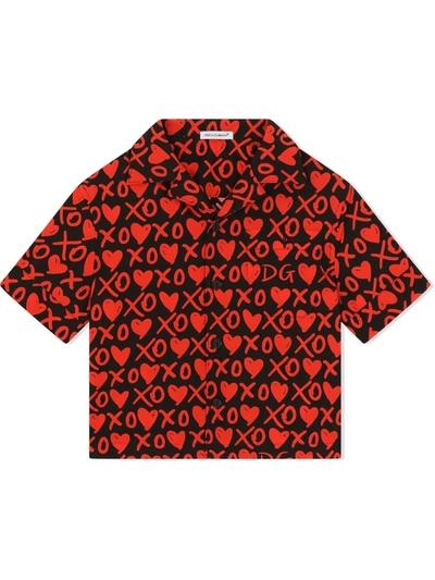 Shop Dolce & Gabbana Graphic-print Short-sleeve Shirt In Black
