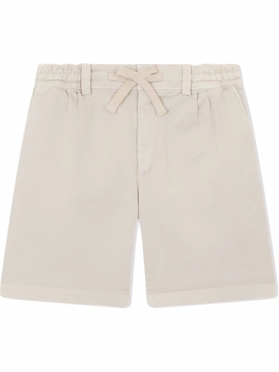 Dolce & Gabbana Drawstring Stretch-cotton Shorts In Neutrals