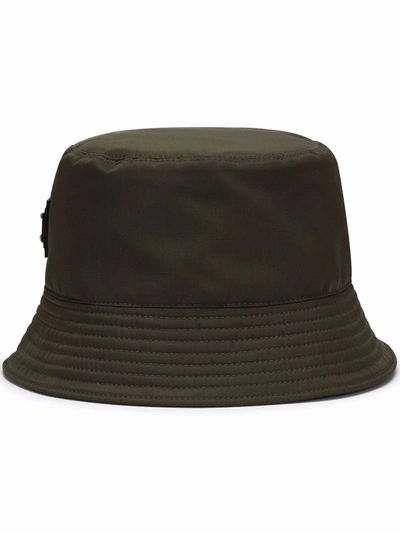 Shop Dolce & Gabbana Logo-plaque Bucket Hat In Green