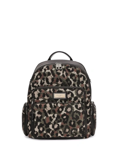 Shop Dolce & Gabbana Leopard-print Backpack In Black