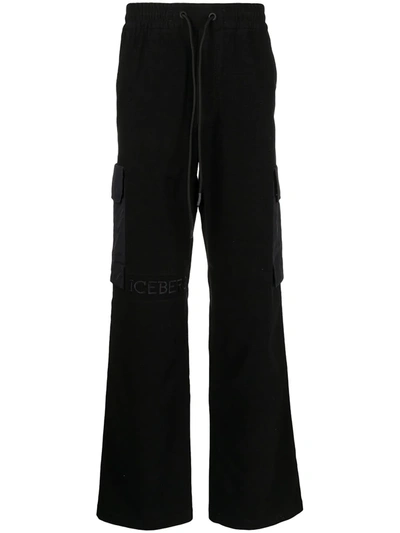 Iceberg Side Cargo-pocket Trousers In Black