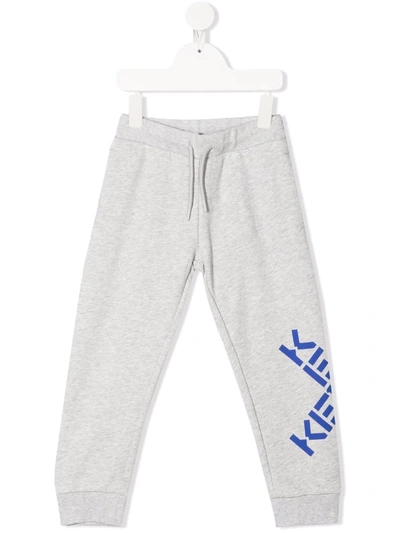 Shop Kenzo Logo-print Track Trousers In Grey