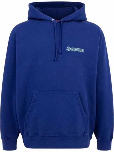 Shop Supreme Love Logo-print Hoodie In Blue