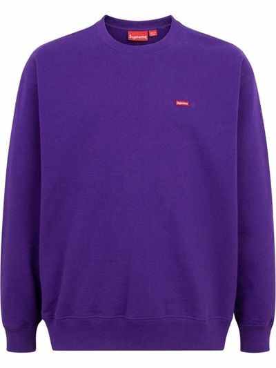 Shop Supreme Small Box Logo Crew Neck Sweatshirt In Purple
