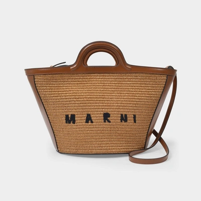 Shop Marni Tropicalia Small Tote Bag -  - Raw Sienna - Leather In Brown