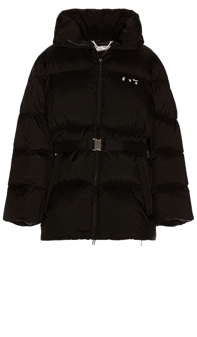 Shop Off-white Tuck Detail Puffer In Black