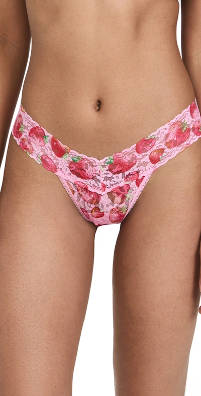 Shop Hanky Panky Strawberry Fields Low Rise Thong In Pink Multi
