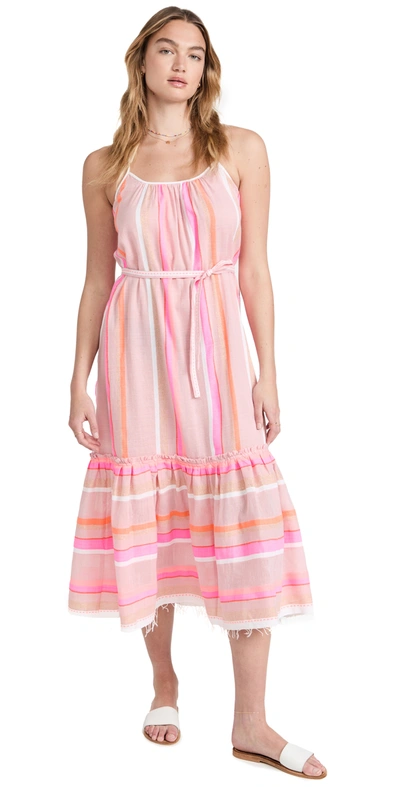 Shop Lemlem Jikirti Sun Dress In Stripes Rose Gold