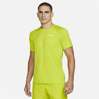 Shop Nike Essential Men's Short-sleeve Hydroguard Swim Shirt In Atomic Green