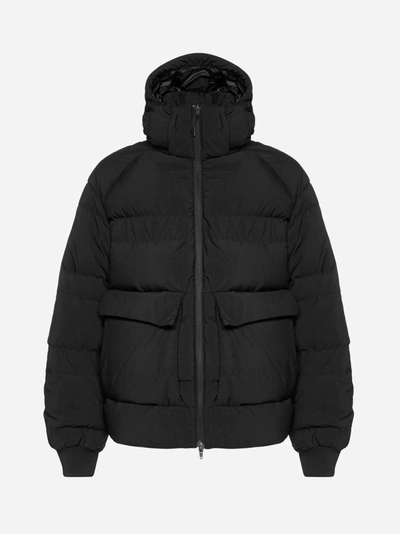 Shop Y-3 Hooded Quilted Down Jacket