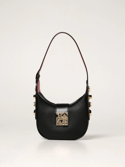 Shop Christian Louboutin Carasky Leather Shoulder Bag In Black
