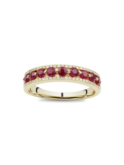 Shop Saks Fifth Avenue Women's 14k Yellow Gold, Ruby & Diamond Ring